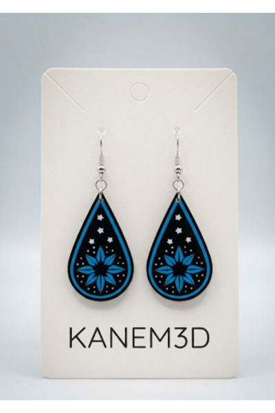 Kanem3D Damla Daisy Earrings - Women's Minimalist & Lightweight Design Earrings