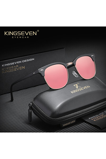 Choice10 نظارات شمسية كلاسيكية من بلاك بينك KINGSEVEN بتصميم عصري نصف إطار، ن...