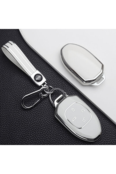 Choice4 حافظة مفاتيح سيارة بيضاء من TPU مع سلسلة من YB لسيارات Trumpchi GAC G...