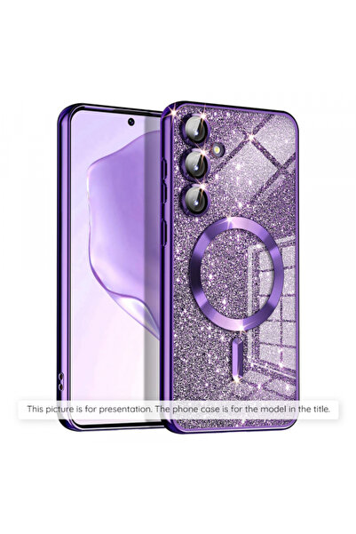 Apple Husa MagSafe pentru iPhone 17 Air, Techsuit, Luxury Glitter, Mov Inchis