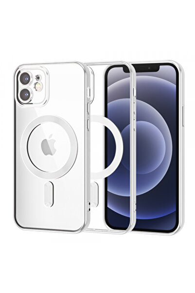 Apple Husa MagSafe pentru iPhone 12, Techsuit, Luxury Crystal, Argintie