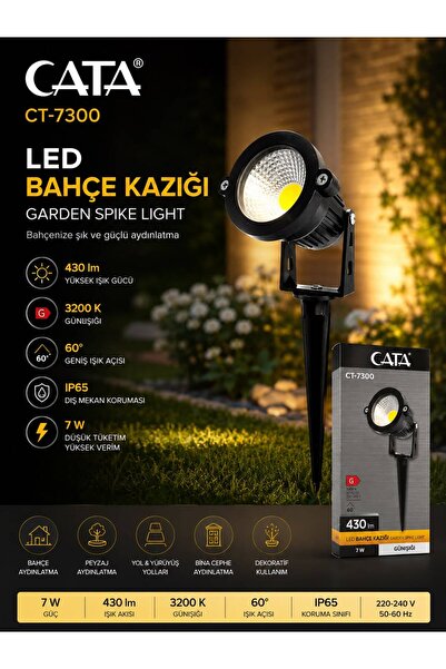 Cata CT-7300 BAHÇE LED KAZIKLI ARMATÜR GÜNIŞIĞI