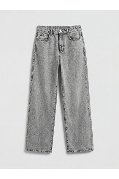 LC Waikiki Nevavm Wideleg Bow Embroidered Girls' Jean Pants