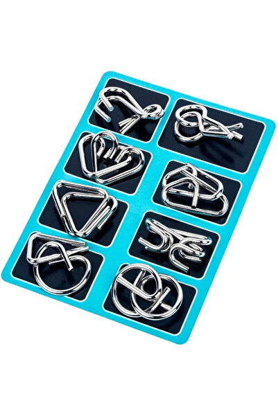 choice2 blue 8Pcs/Set Metal Montessori Puzzle Wire Mind Brain Teaser Puzzles ...