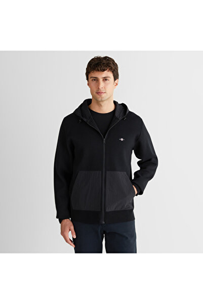 Gant Erkek Siyah Regular Fit Fermuarlı Triko