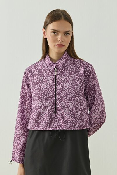 QANU Pattern Tesettür Mayo Tunik Mürdüm