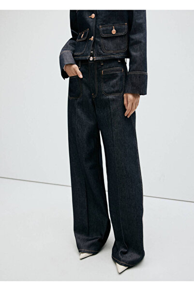 MANGO Woman Wideleg cepli jean pantolon