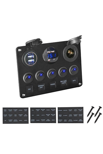OEM Πολυλειτουργικός πίνακας ελέγχου 12V με θύρες 2 x USB/αναπτήρα βολτόμετρο...
