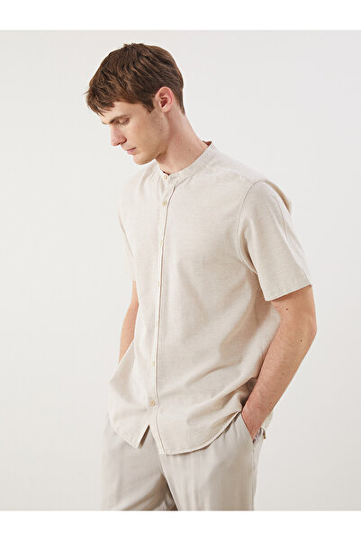 LC Waikiki Nevavm Relaxed Fit Hakim Collar Men's Shirt with Difference