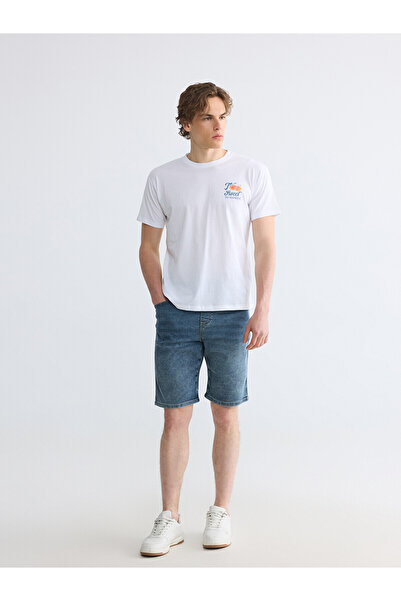 LC Waikiki Trendlucky Regular Fit Men's Jean Shorts with Difference in Color