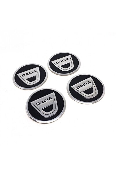 GARDENAUTO Dacia Jant Göbeği Alüminyum Sticker Yapıştırma 60mm 4'lü Set