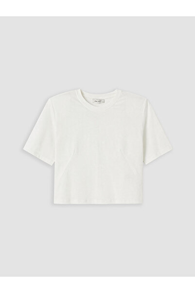 LC Waikiki Lcw Vision White Crew Neck 100% Cotton Women's T-Shirt