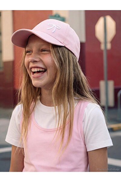 LC Waikiki Trendlucky Girl's T-Shirt and Undershirt with Oval Neckline and Di...