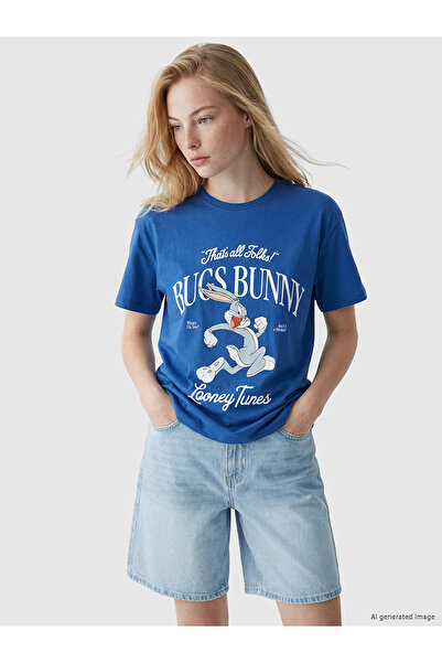 LC Waikiki Two Mt Shop Quality Bugs Bunny Printed 100% Cotton Women's T-Shirt