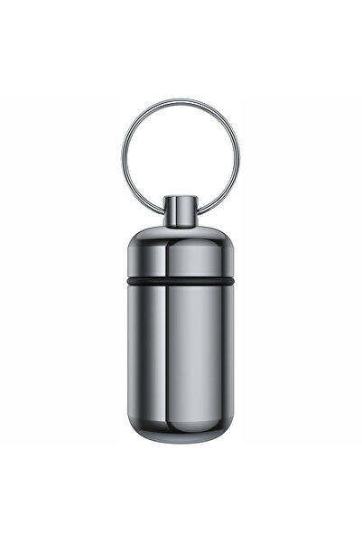 choice2 1 Silver Portable Keychain Small Pill Box, Sealed Aluminum Alloy Pill...