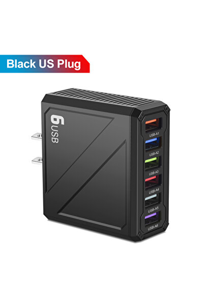 Choice US Plug Black 3.1A 6Ports USB Charger Fast Charging Mobile Phone Adapt...