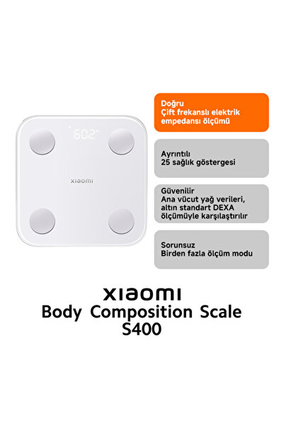 Xiaomi Mi Body Composition Scale S400 Yeni Nesil Çift Frekanslı Akıllı Bluetooth Baskül