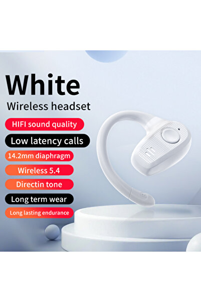 Choice سماعة رأس بلوتوث بيضاء Z66 بدون خطاف أذن، إصدار 5.4، سماعات رياضية لاس...