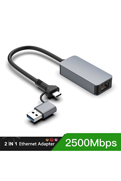 Choice4 kebidumei 2 IN 1 2500Mbps Kebidumei 2500Mbps USB Type-C Ethernet To R...