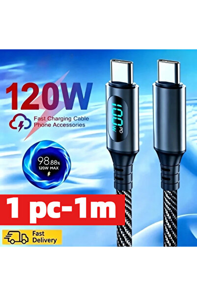 Choice 1PC-1M-C-C 3PCS 6A 120W USBA to Type C Super Fast Charge Cable for Wit...