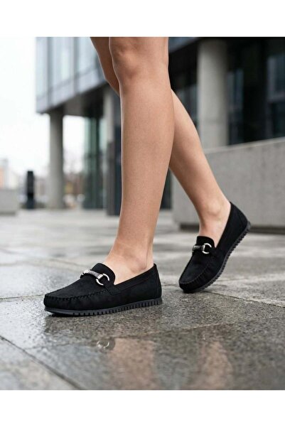 Nesil Shoes Neyna 8062 Black Suede Casual Women's Shoes