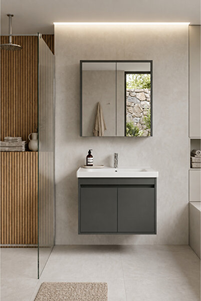 Genel Markalar Banium Antrova 65 cm Lavabolu Banyo Dolabı