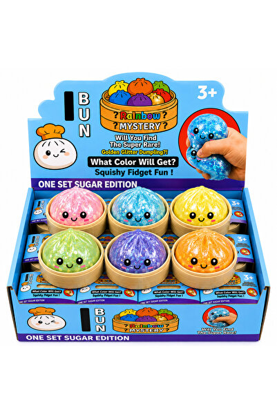 MİNGODAN Çin Mantısı Simli Dumpling Squishy – Viral Rainbow Bun Sukuşi Stres ...