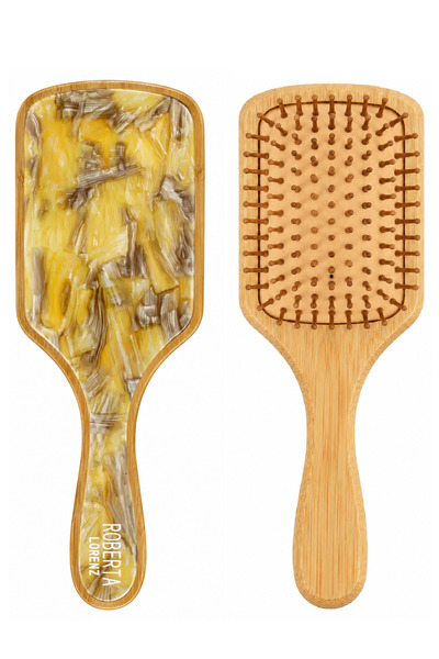 Roberta Lorenz Green Pearlescent Natural Bamboo Comb