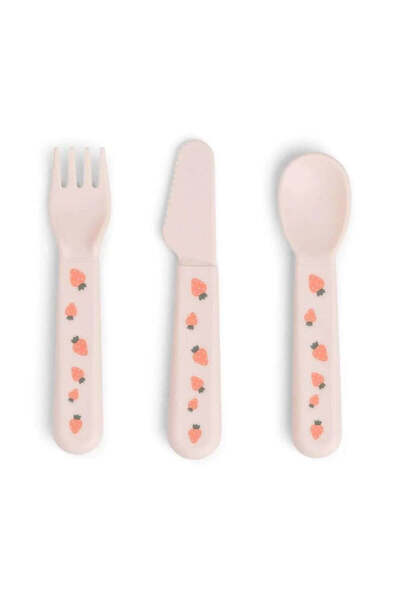 Done By Deer - Tiny Farm - Fork, Spoon & Knife Set - Pink