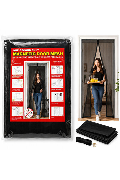 OEM Magnetic mosquito net for door, 210 X 100 cm black