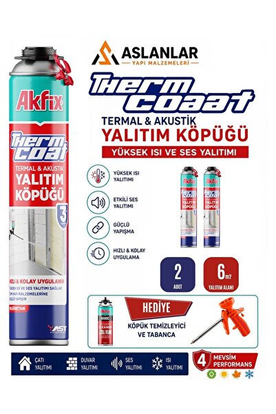 Akfix Thermcoat Poliüretan Termal Isı Ve Ses Yalıtım Sprey Köpük 2 Ad. Tabanc...