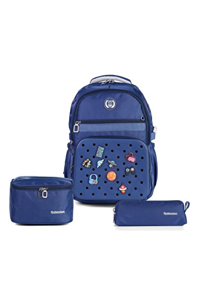 Relaxion Set of 3 Primary School School Bag Backpack Set with Lunch Box and P...