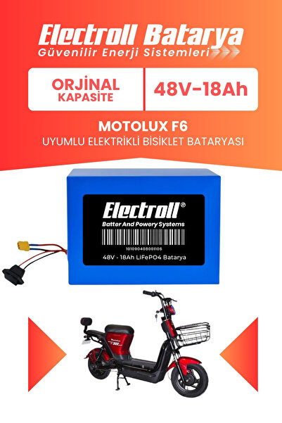 ELECTROLL Motolux F6 Batarya 48v 18 Ah Lifepo4 (ELEKTRİKLİ BİSİKLET İÇİN)