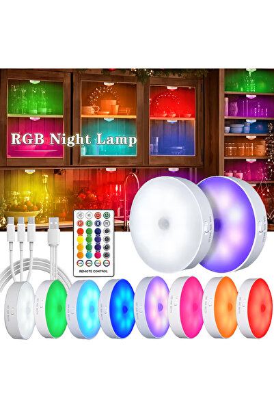 Choice 3PCS USB Rechargeable Magnetic RGB Night Lamp RGB White Led Night Ligh...