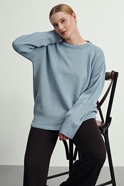 Gülce moda Kadın Bisiklet Yaka Oversize Triko Kazak