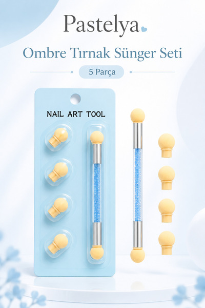 Genel Markalar Nail Art Ombre Tırnak Süsleme Süngeri -Yedek Uçlu -Kalıcı Oje ...