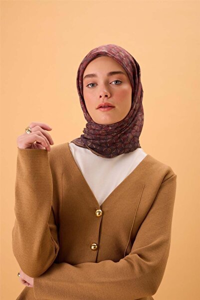 Silk Home وشاح قطني ناعم رفيع بلون المنك الداكن والعنابي والأخضر الزيتي والبن...