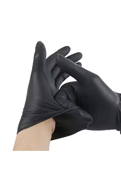 Choice3 100pcs black L 100PCS Black Nitrile Gloves Disposable Latex Powder Fr...
