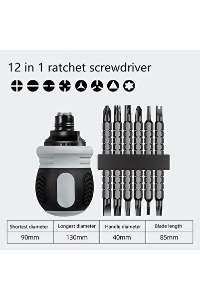 Choice1 7PCS High Hardness Ratchet Screwdriver Set Short Shaped Radish Head L...