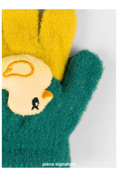 PIECE SIGNATURE Soft Children's Gloves with Cute Duck Accessories (1-3 Years ...