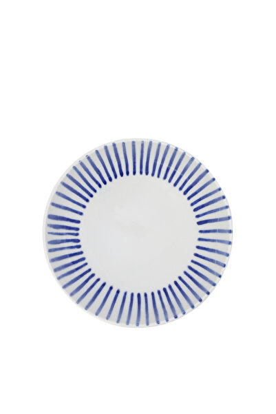 Yargıcı Çizgi Desenli Porselen Çukur Tabak(20 Cm)