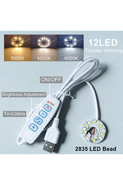 Choice18 4 قطع مصابيح LED ثلاثية الألوان بـ12 مصباح، 5 فولت USB، إضاءة عالية ...