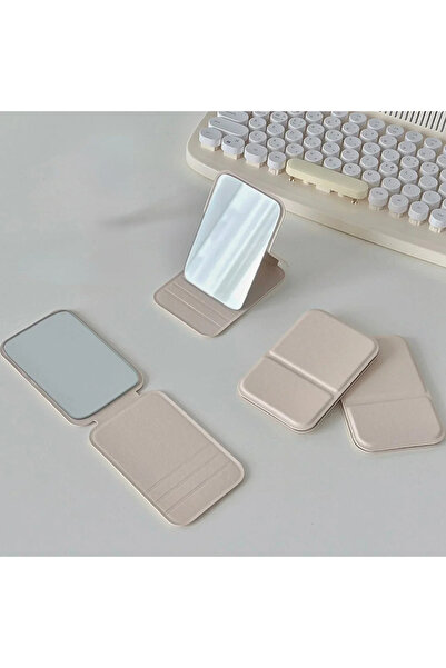 Choice 1pc-white Desktop Makeup Mirror Solid Color PU Leather Simple Portable...