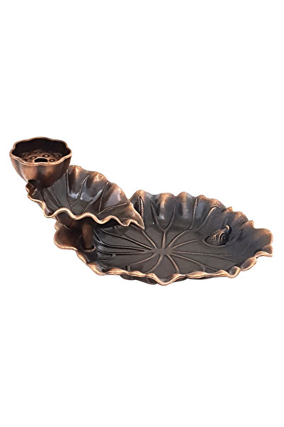 Choice carp-copper Mini lotus leaf counter current incense burner Chinese dec...