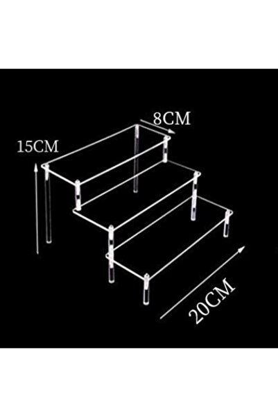 Choice حامل عرض أكريليك متين مكون من 3 طبقات بقياس 20x8x15 سم، حامل عرض من 1 ...