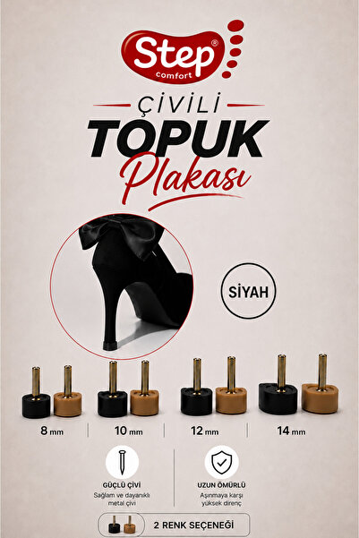 COMFORTSTEP Siyah Çivili Ayakkabı Topuk Plakası