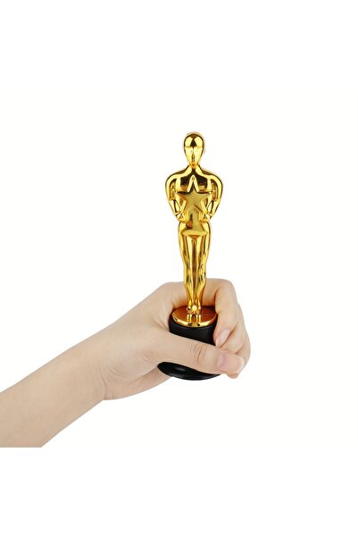 Choice1 1pc 1/3/6/12pcs Golden Trophy Statuettes, Plastic Oscar Style Award T...