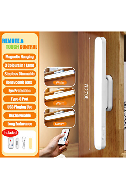 Choice 3 Colors in 1 WHITE Remote LED Desk Lamp Magnetic Hanging Night Light ...