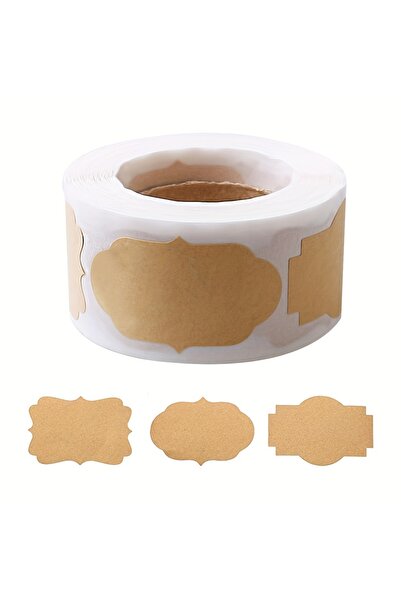 Choice brown 500pcs Rolled Gift Labels, Self-adhesive Paper Stickers For Cosm...