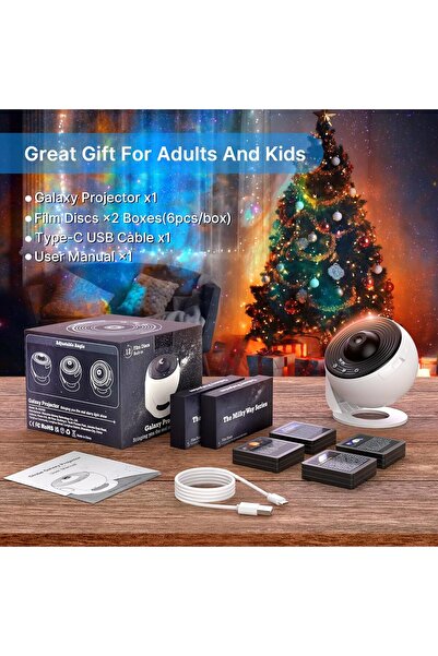 Choice White Bedroom Projector Night Light HD Image Star Projector 13 Film Di...